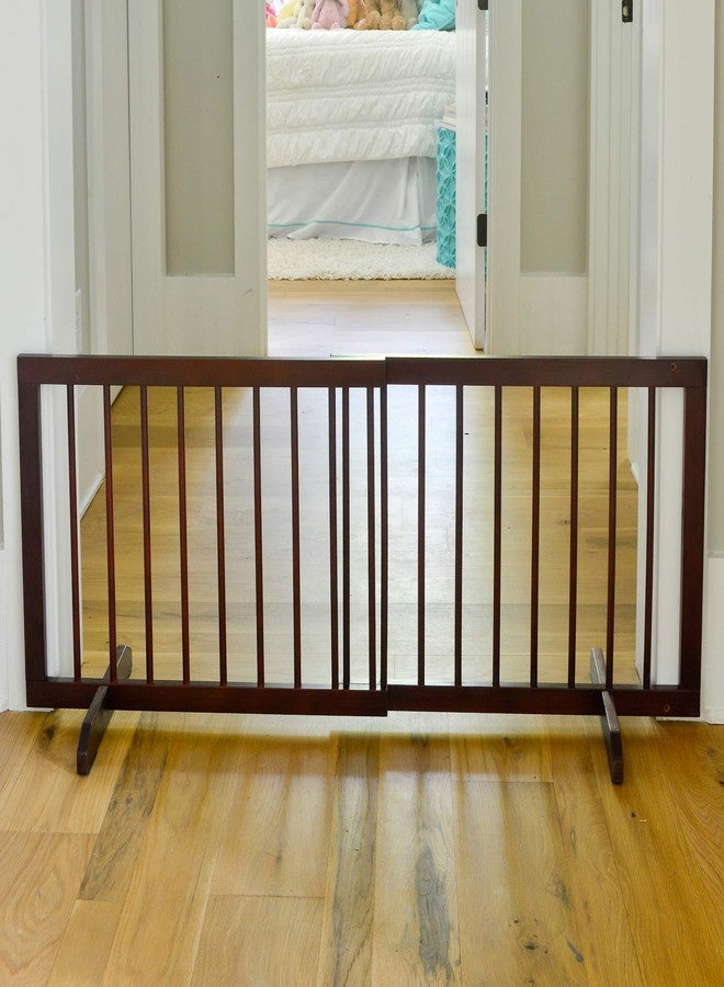 Cardinal Gates SG Wood Step Over Pet Gate - Adjustable Short Dog Gate - 20 Inches Tall - 28 Inches to 51 Inches Wide - Walnut - Image 2